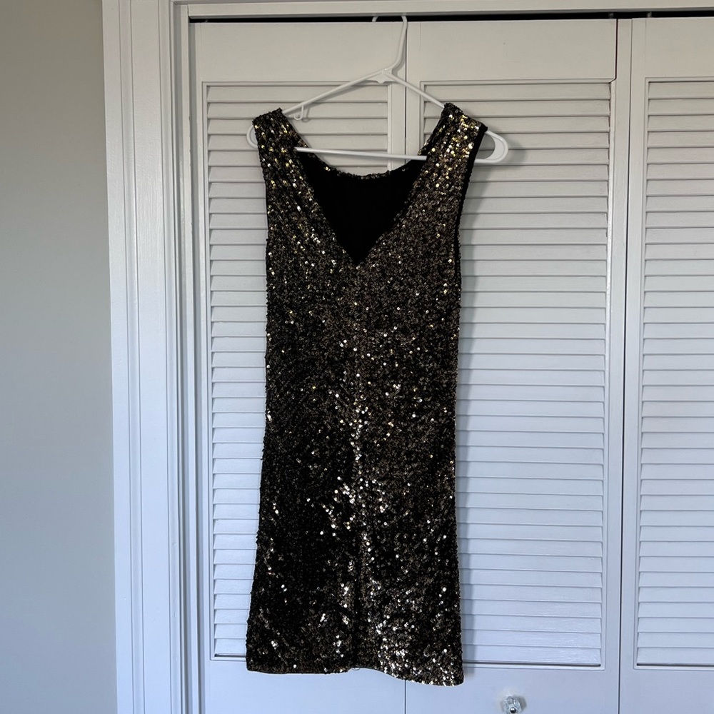 Armani Exchange Gold Sequin Dress (size P0)